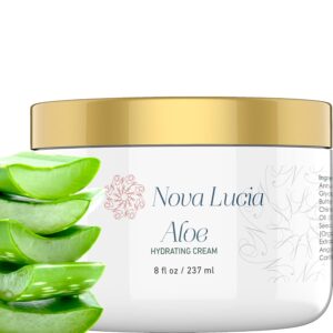 Large 8 oz Container Hawaiian Aloe Vera Face Moisturizer to use Day or Night for Sunburn Relief, Eczema, Anti Wrinkle for Men Women all Skin Types better than Aloe Vera Gel, 100% Pure Aloe Vera Juice