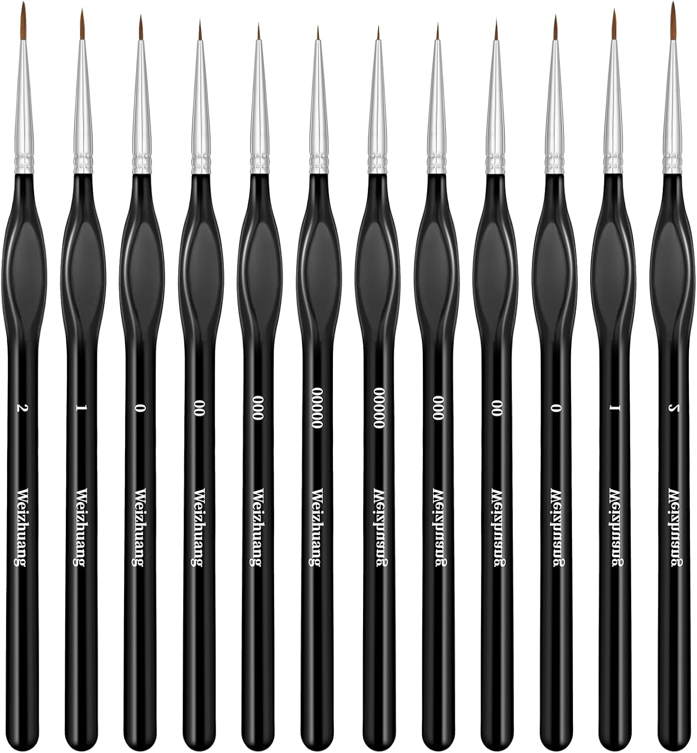 simarro 12Pcs Micro Paint Brushes, Detail Miniature Paint Brush Extra Fine Brush Set for Small Scale Models Art Stroke Watercolor Oil Face Acrylic Nail Line Drawing by Numbers Kit