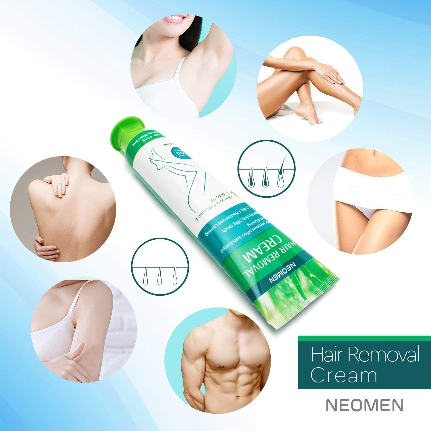 Gentle Aloe Vera & Vitamin E Hair Removal Cream for Sensitive Areas - 3.4 oz Travel Size - Image 4
