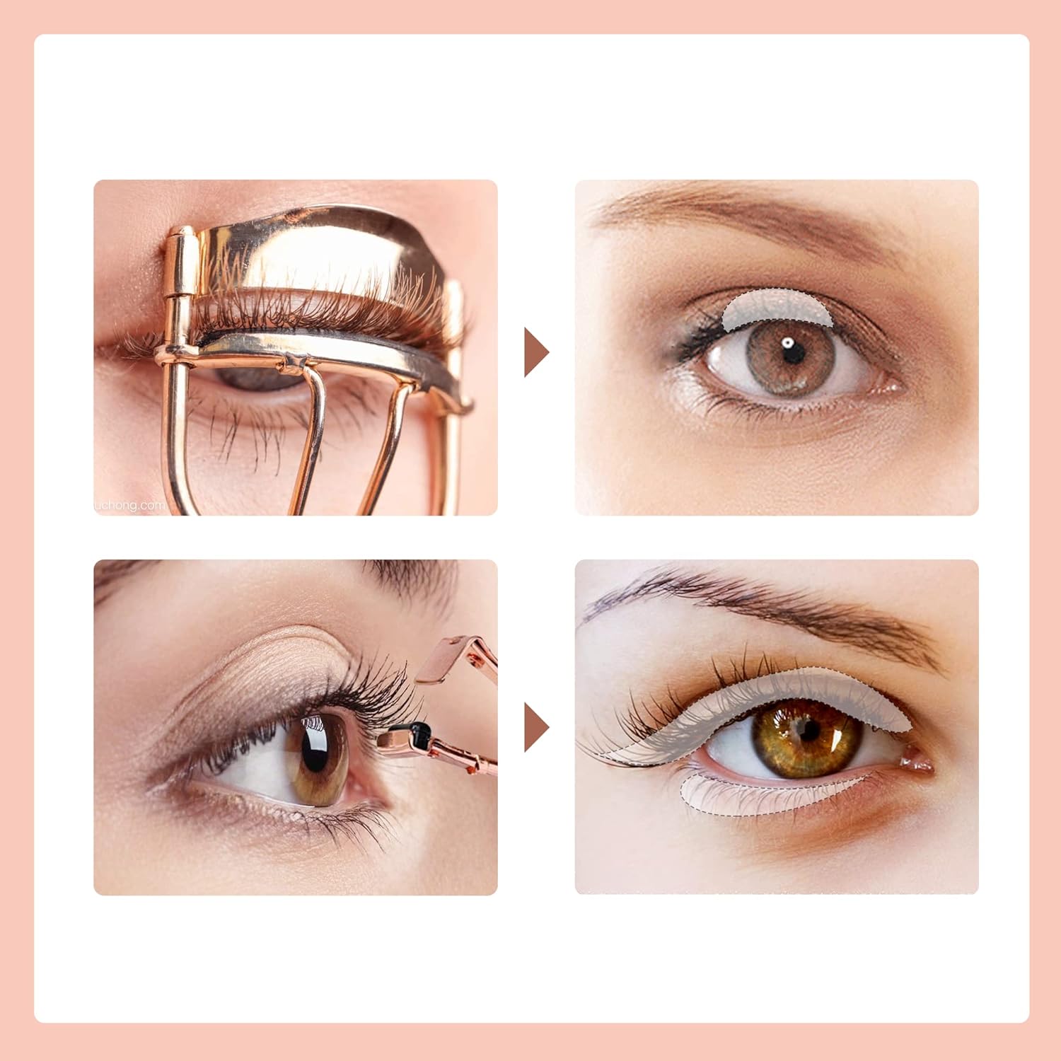 Eyelash Curler Set with Regular and Mini Precision Curlers, Separator Comb, Rose Gold Finish - Image 7