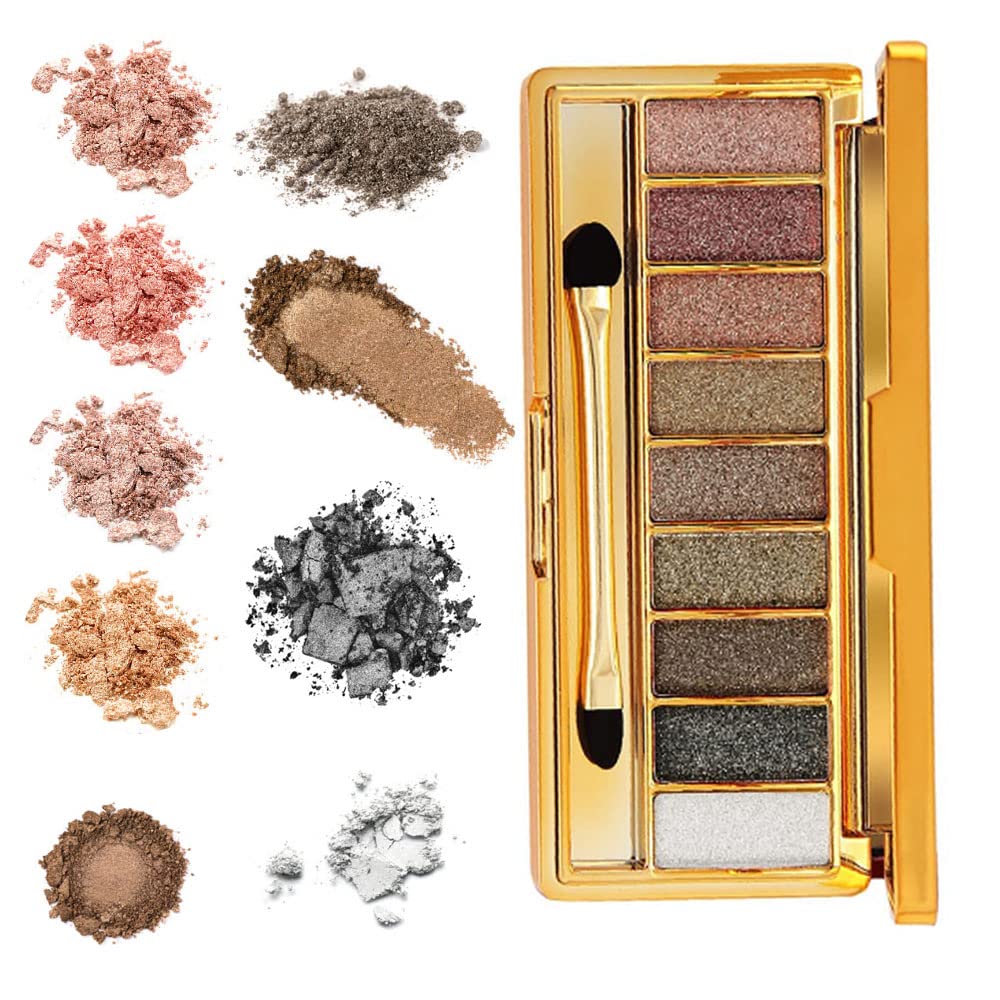 9-Color Shimmer Sparkle Glitter Waterproof Eyeshadow Palette Set - Image 7