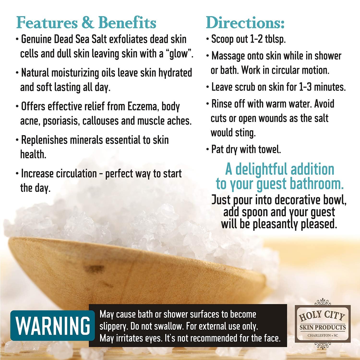 Pure Dead Sea Salt Exfoliating Body Scrub, 16 fl oz, for Hydrating Skin Care - Image 8