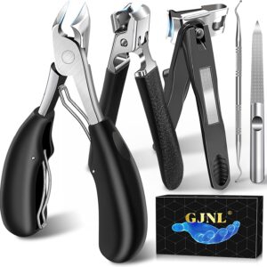 Toenail Clippers for Seniors Thick Toenails, Heavy Duty Large Toe Nail Clippers for Men with Catcher, 360°Rotating Nail Clippers for Seniors, Ingrown Nail Cutter Long Handle with Sharp Curved Blade