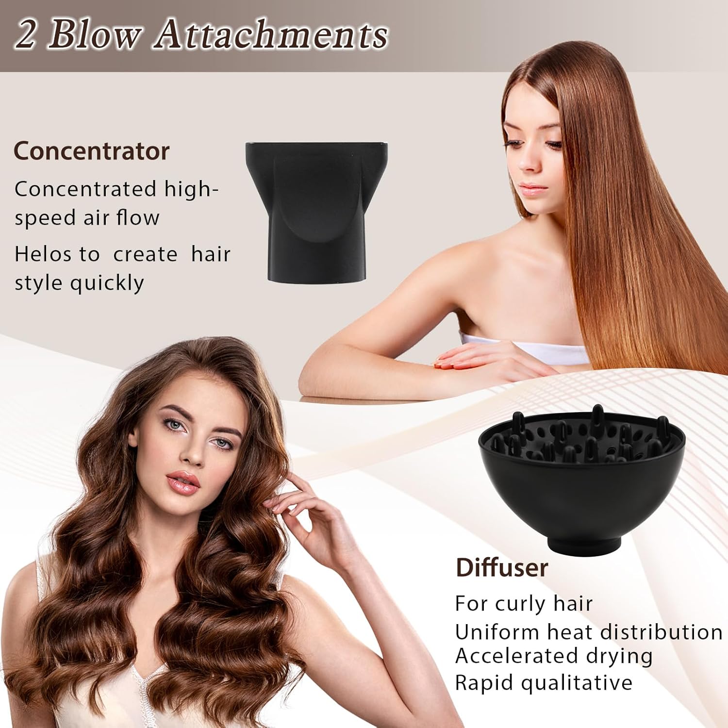 Professional 3500W Ceramic Tourmaline Ionic AC Motor Hair Dryer with Attachments - Image 6