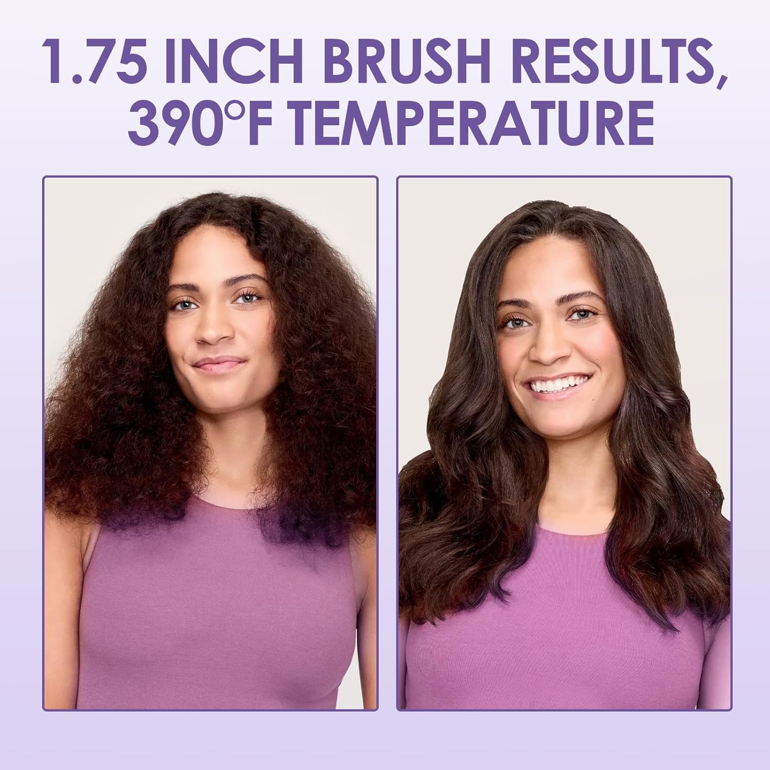 Purple Thermal Round Brush and Curling Iron Set with Adjustable Temperature for All Hair Types - Image 7