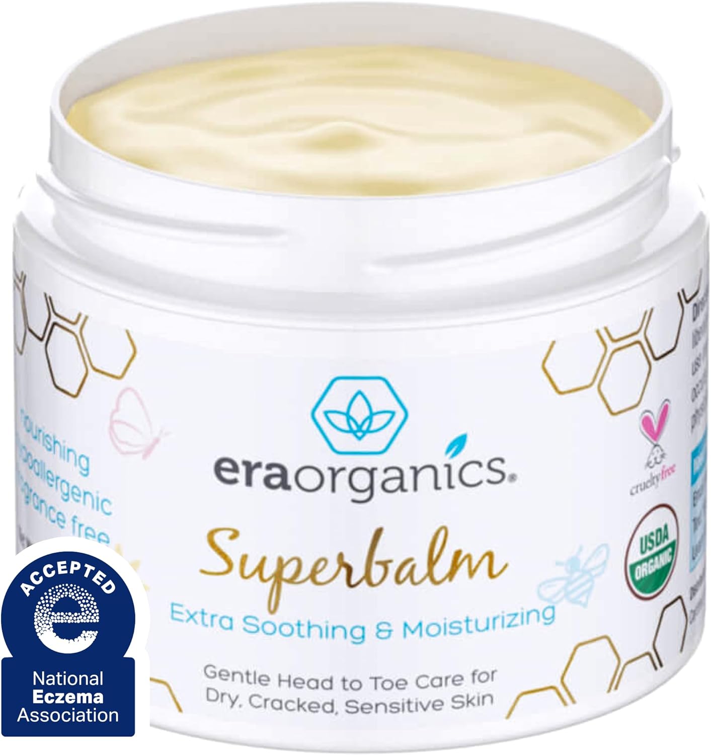 Era Organics Healing Ointment for Babies - USDA Certified Organic Natural Moisturizer Gentle on Sensitive Skin Prone To Baby Eczema, Cradle Cap (Infant Seborrheic Dermatitis), Rashes, Hives and More