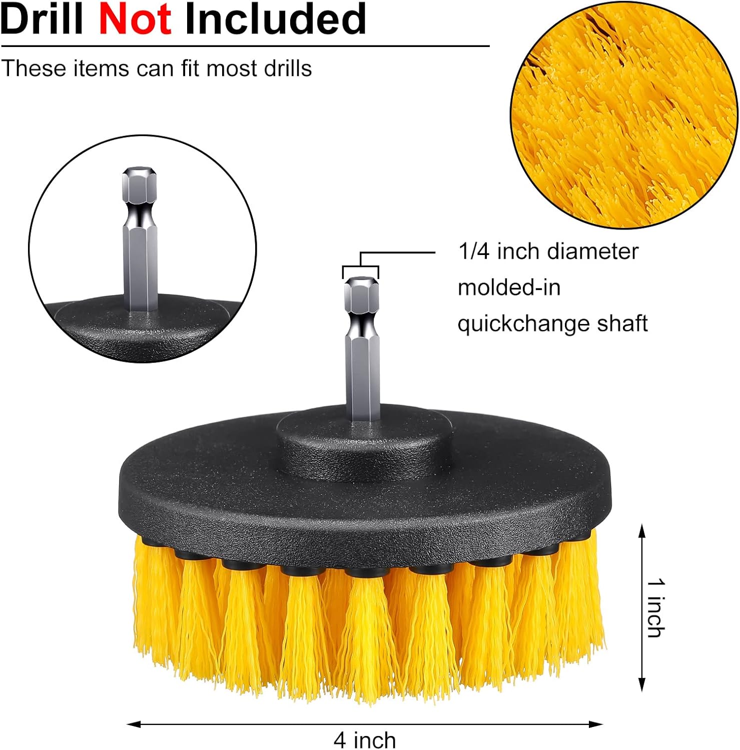 RemeRry 6-Piece Drill Brush Attachment Cleaning Kit for Bathroom, Kitchen, and Auto Use - Image 2