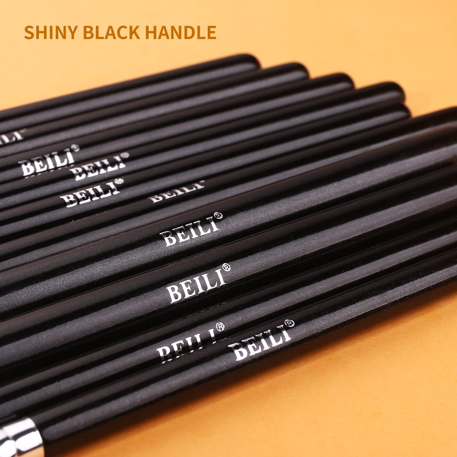 BEILI 15pc Eye Makeup Brush Set Synthetic Natural Hair Blending Eyeliner - Image 5