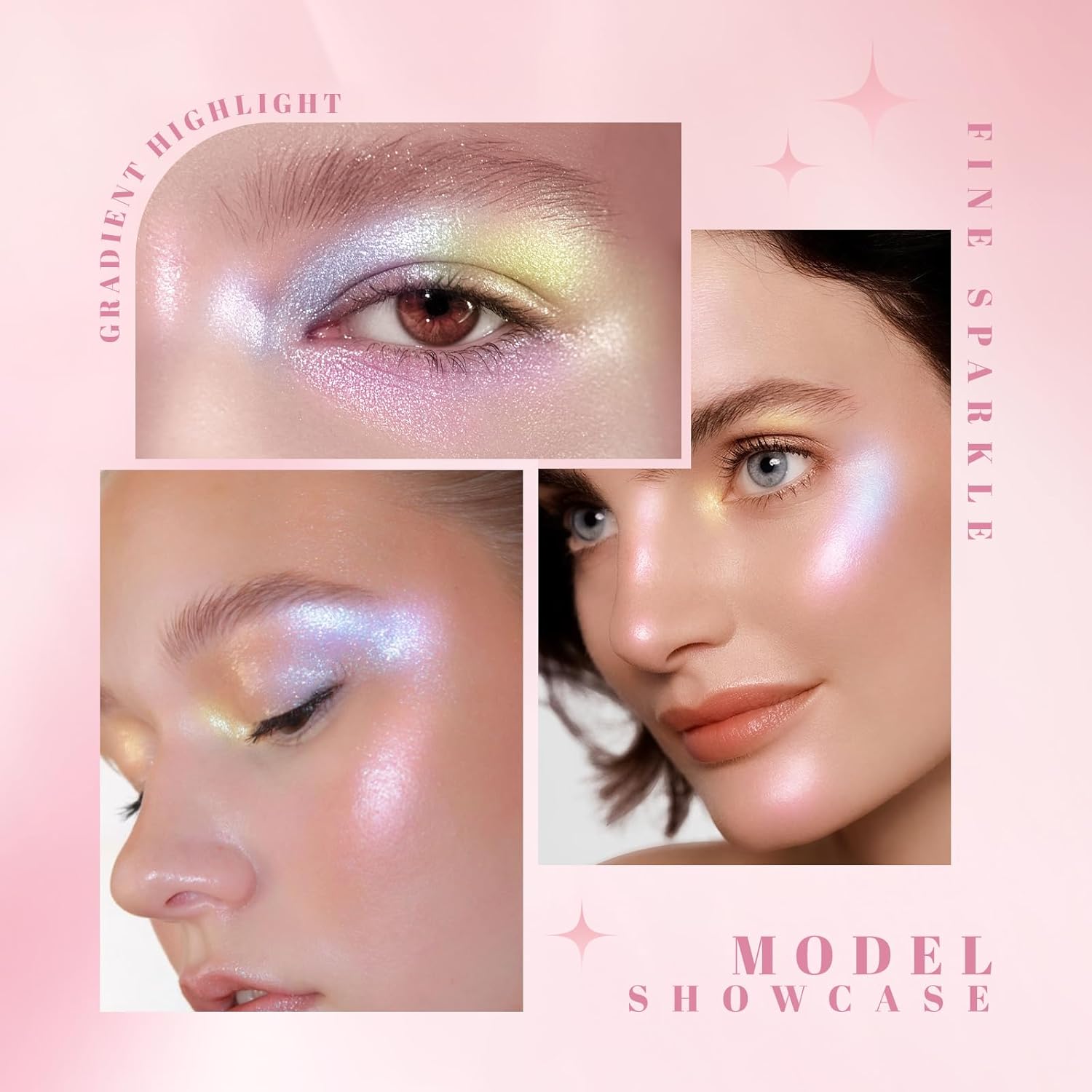 Chameleon Face Highlighter Palette 01 with Multichrome Glitter Shimmer for Long Lasting Eye Looks - Image 5