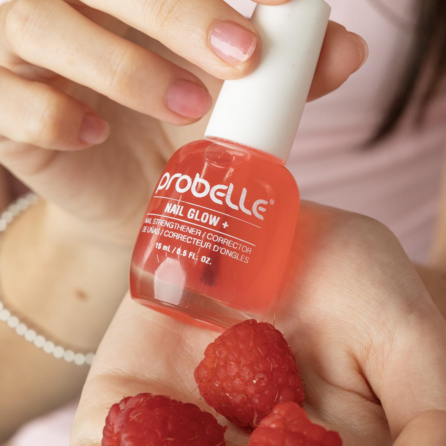 Probelle Nail Glow Strengthener with Sheer Jelly Tint for Damaged Nails 0.5 oz Berry - Image 6