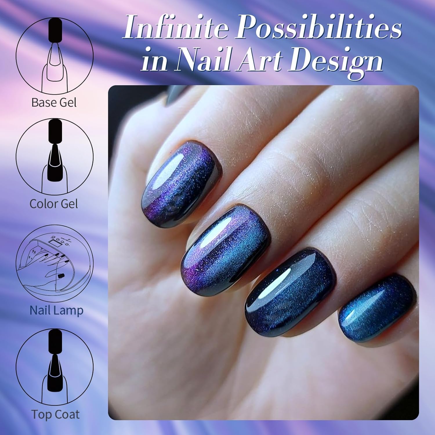 Born Pretty 15ml Chameleon Blue Purple Glitter Gel Nail Polish for Long-Lasting DIY Manicure - Image 7