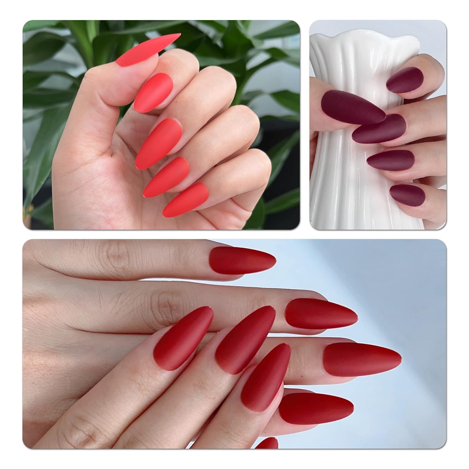 AddFavor 12 Pack Short Square Press On Nails Matte Acrylic Colored Fingernails Kit for Women - Image 5