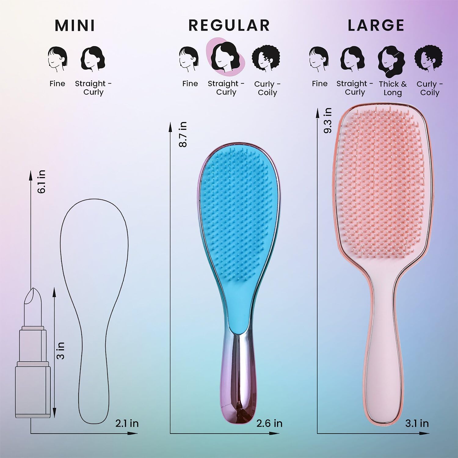 Ultimate Detangler Brush for Thick Curly Straight Hair - Pain-Free Detangling for Women Kids Toddlers - Flexible Bristles - Medium Size - Image 6