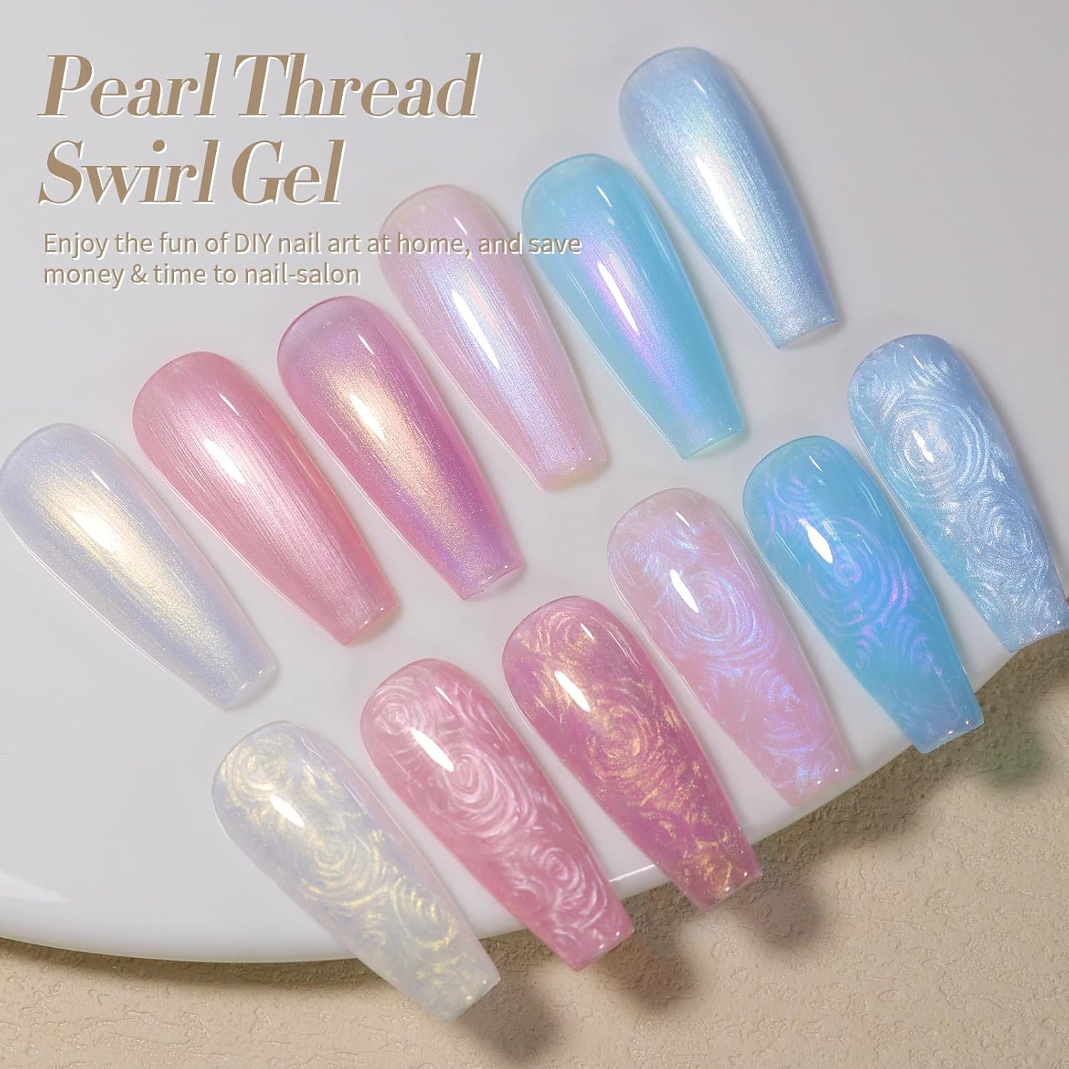 Born Pretty 6PCS Iridescent Glitter Pearl Gel Nail Polish Set with Shimmer - Image 6