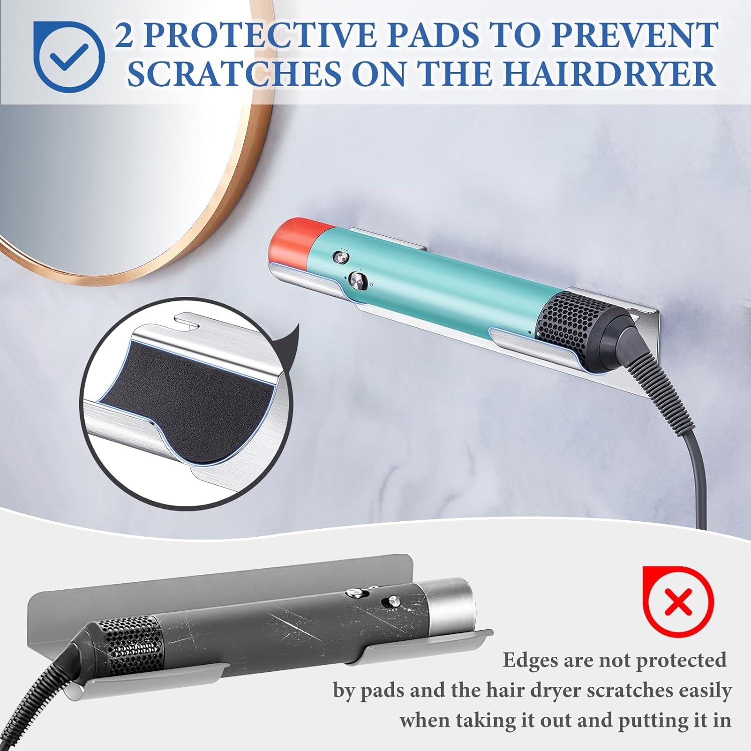 Stainless Steel Curling Iron Holder Wall Mount for Hot Iron Straightener Bathroom Organizer - Image 5