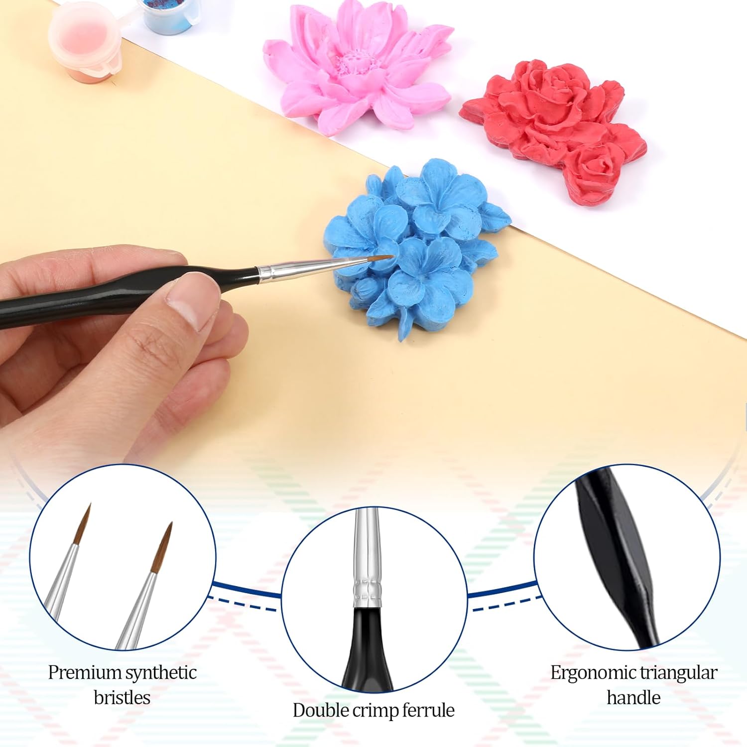 Simarro 12-Piece Fine Detail Paint Brush Set for Models and Art - Image 4