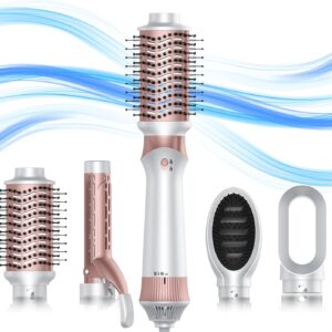 4 in 1 Hair Dryer Brush, Blow Dryer Brush for Hair Styling, Thermal Brush Hot Air Brush and Volumizer with Round Blow Dryer, Hair Straightening, Curling Iron, Hair Styling Tools