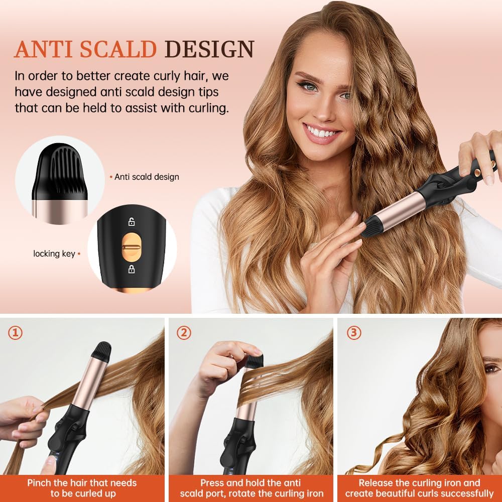 Rose Gold & Black 2-in-1 Cordless Rechargeable Curling Iron and Straightener, 4000mAh Battery - Image 5