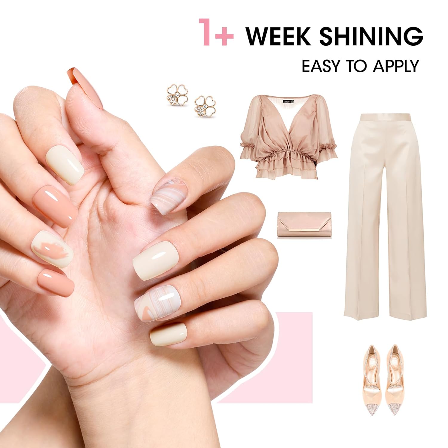 GELLEN 6-Piece Nude Nail Polish Set, Quick Dry, Non-Toxic Regular Formula - Image 4