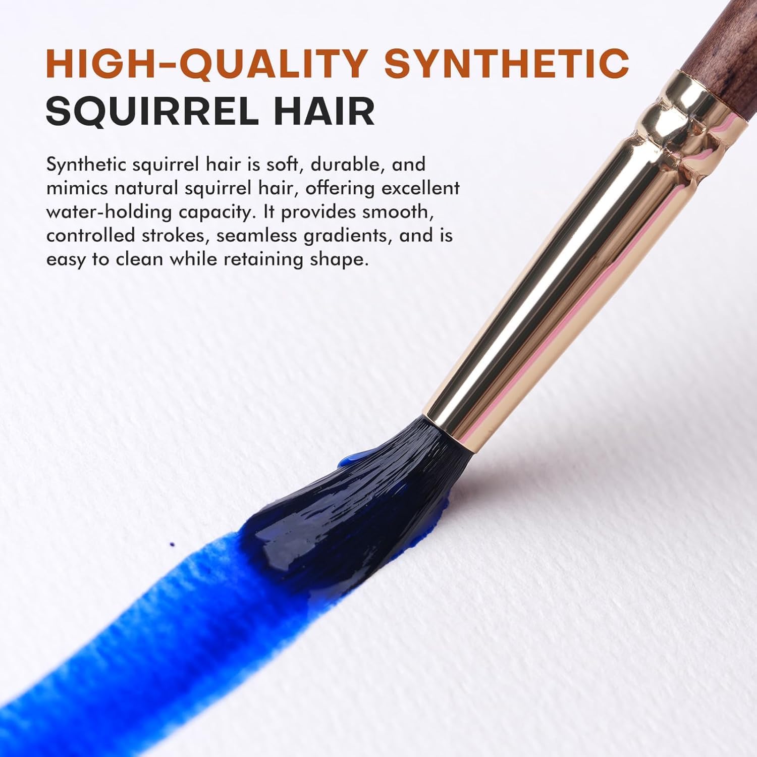 Fuumuui 10-Piece Professional Squirrel Hair Watercolor Brush Set for Artists - Image 5