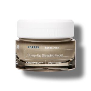 KORRES Black Pine 4D Bio-ShapeLift Plumping Night Cream, Firming Face Moisturizer for Women & Men, Overnight Hydration Cream for Smoother-Looking Skin, Vegan Skincare, Dermatologist-Tested, 1.35 Fl Oz