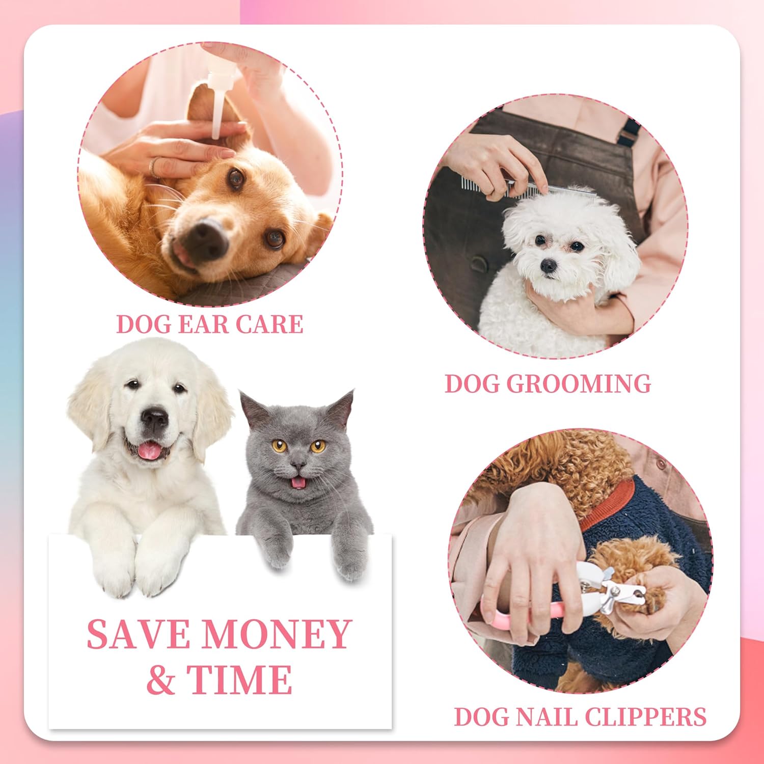 PatienceET Pink Pet Grooming Hammock for Dogs and Cats Size S with Security Strap - Image 5