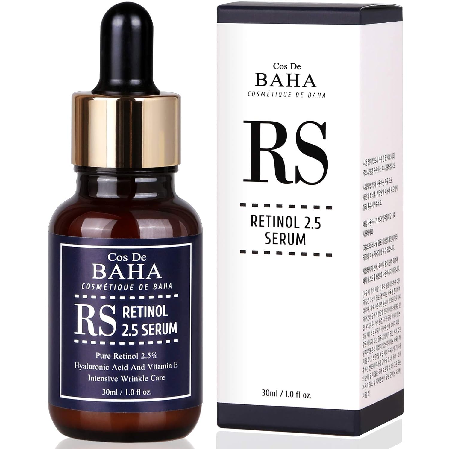 Retinol 2.5% Solution Facial Serum with Vitamin E - Facial Crepe Erase, Age Spot Remover, High Strength Solution for Face without a Prescription, 1 Fl Oz (30ml)
