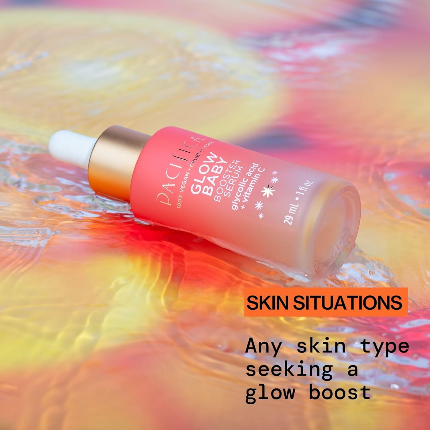 Pacifica Glow Baby Booster Vitamin C Face Serum 1 oz with Glycolic Acid Fragrance-Free Vegan - Image 15