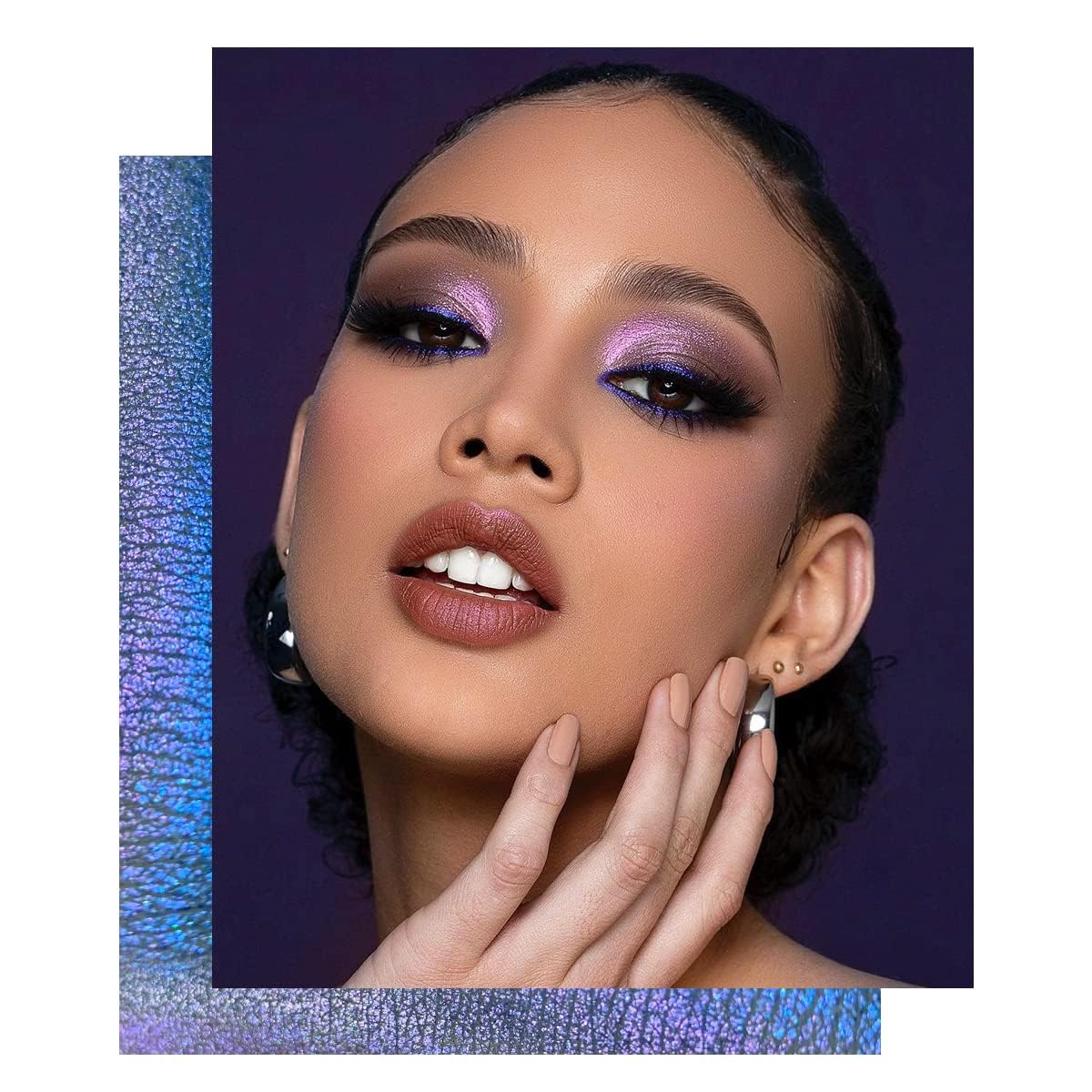 Shimmering Multichrome Metallic Chameleon Eyeshadow Palette with High Pigmented Purple Blue Green Shades, Vegan Cruelty-Free - Image 5