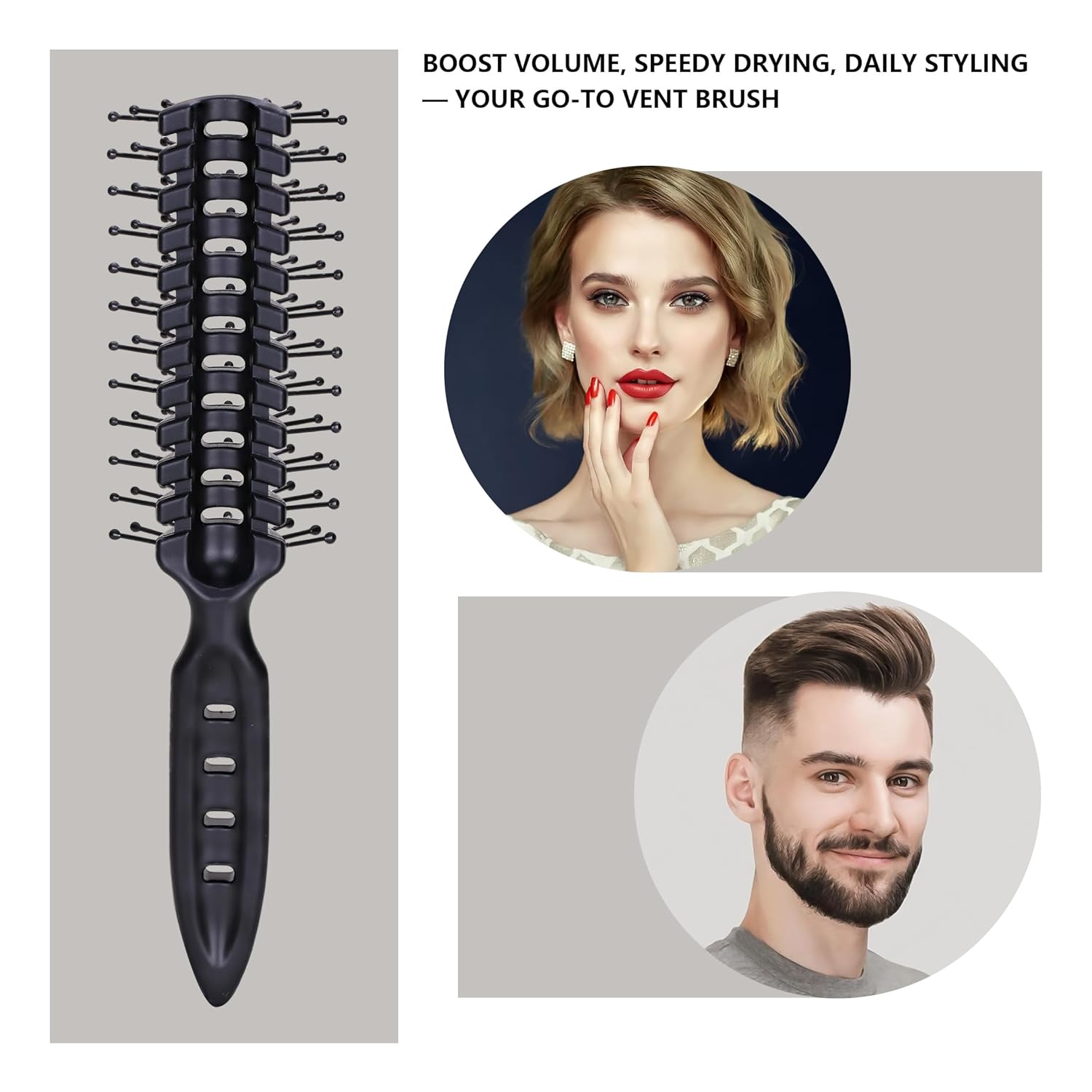 PERFEHAIR Lightweight Vented Hair Brush for Fast Blow Drying, Ideal for Fine Hair - Image 2
