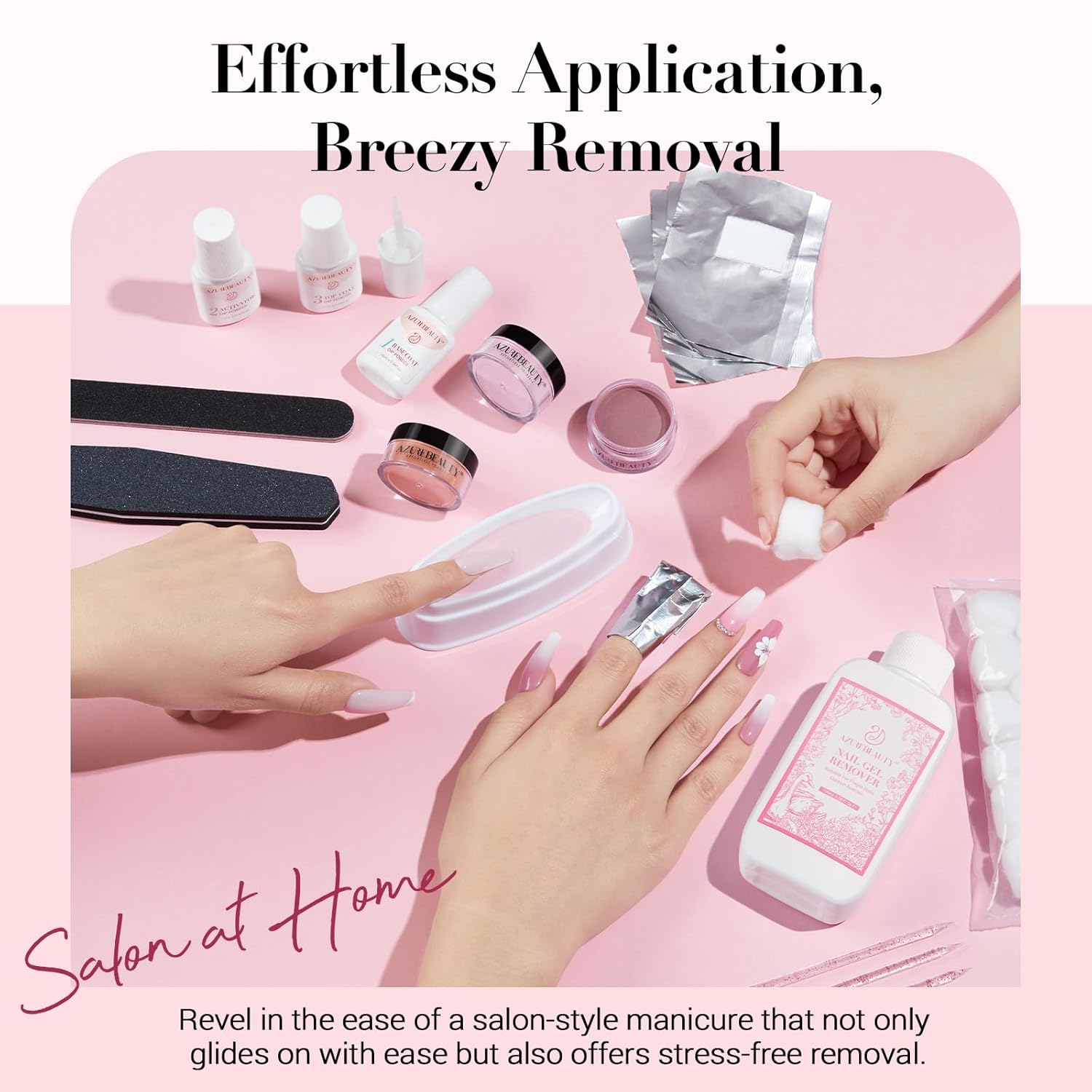 AZUREBEAUTY 16-Color Glitter Pink Dip Powder Nail Kit with Top Base Coat and Remover, 1 oz - Image 7