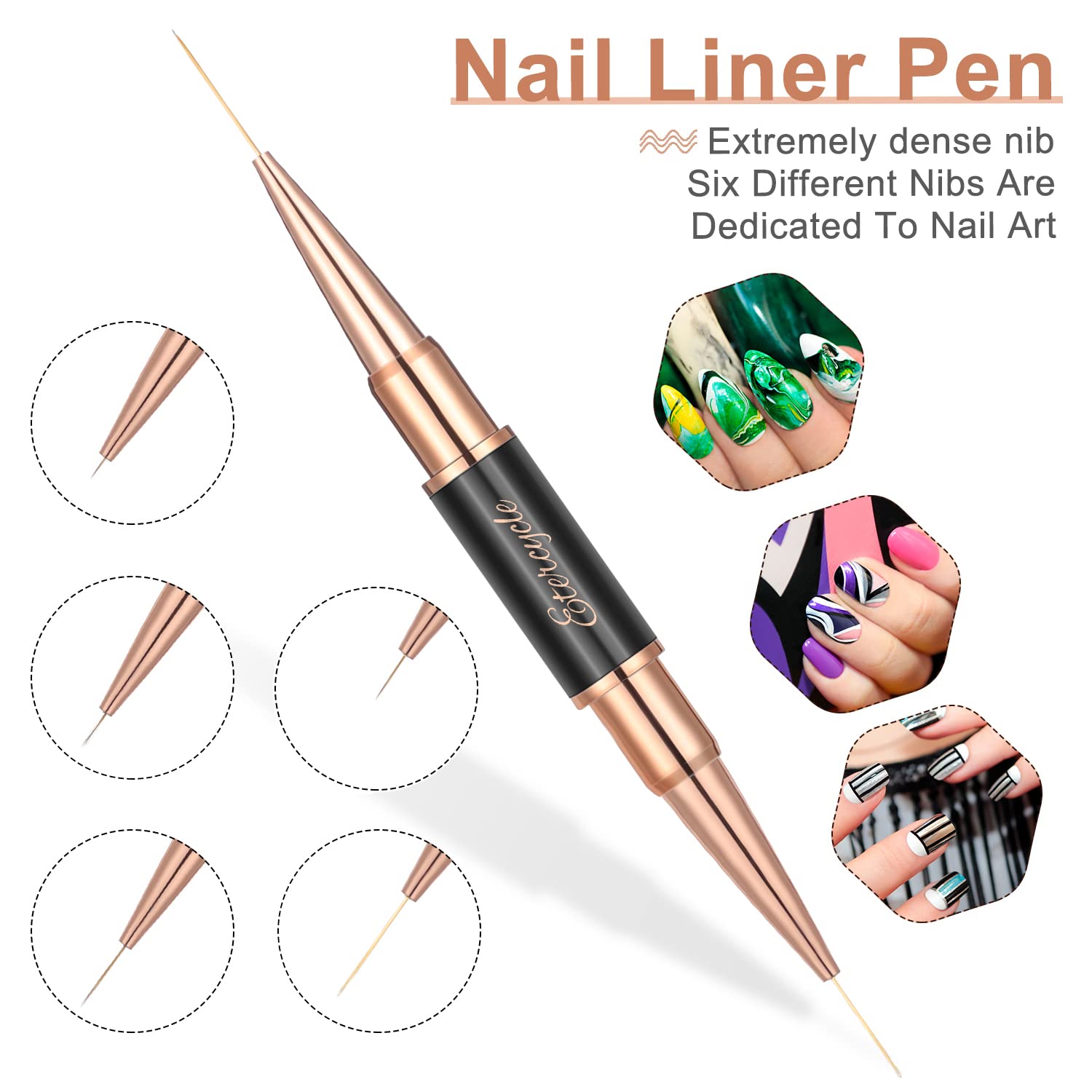 Acrylic Nail Art Brush Set with Liner and Dotting Pens for DIY Manicure - Image 5