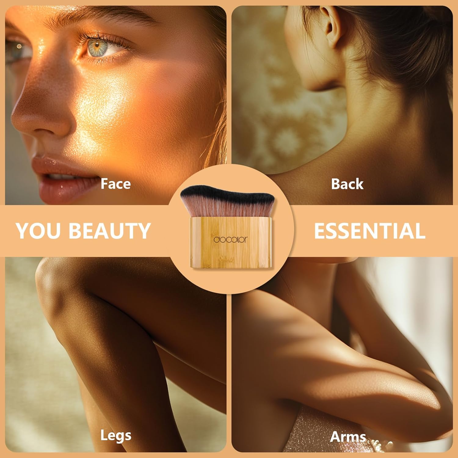 Docolor Large Vegan Self Tanner Applicator Brush for Body Face - Gift Box Included - Image 4