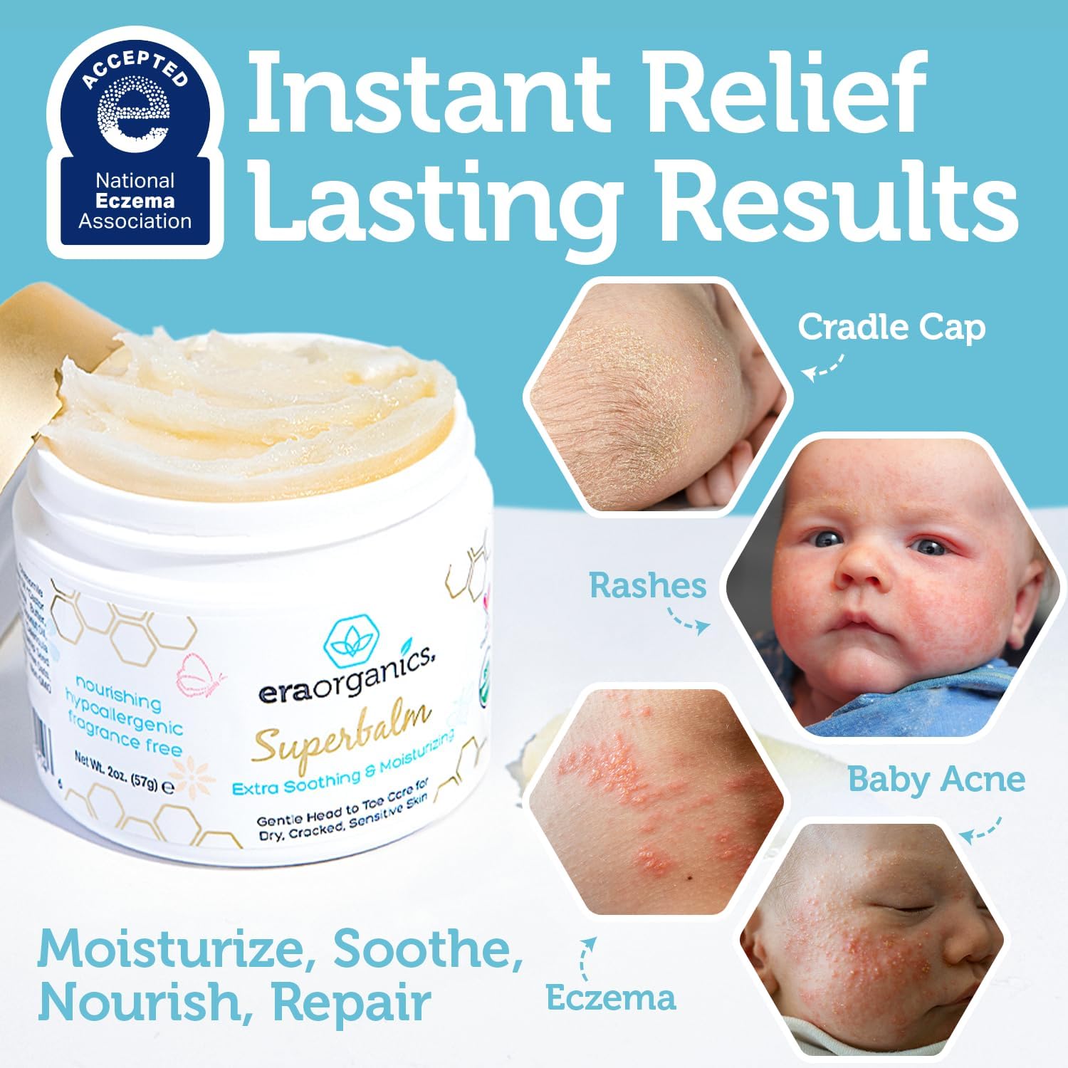 Era Organics USDA Organic Baby Healing Ointment 2 oz for Sensitive Skin - Image 3