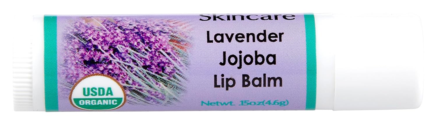 Organic Lip Balm Set 2 Pack 70% Jojoba Oil Beeswax Lavender 0.15 oz Each - Image 4