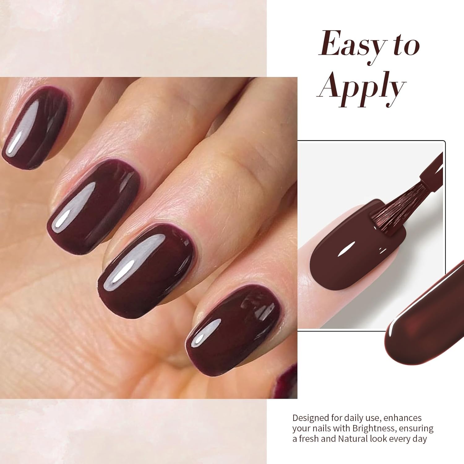 BORN PRETTY 15ML Dark Brown Gel Nail Polish for Fall Winter Mocha Caramel Nail Art - Image 4