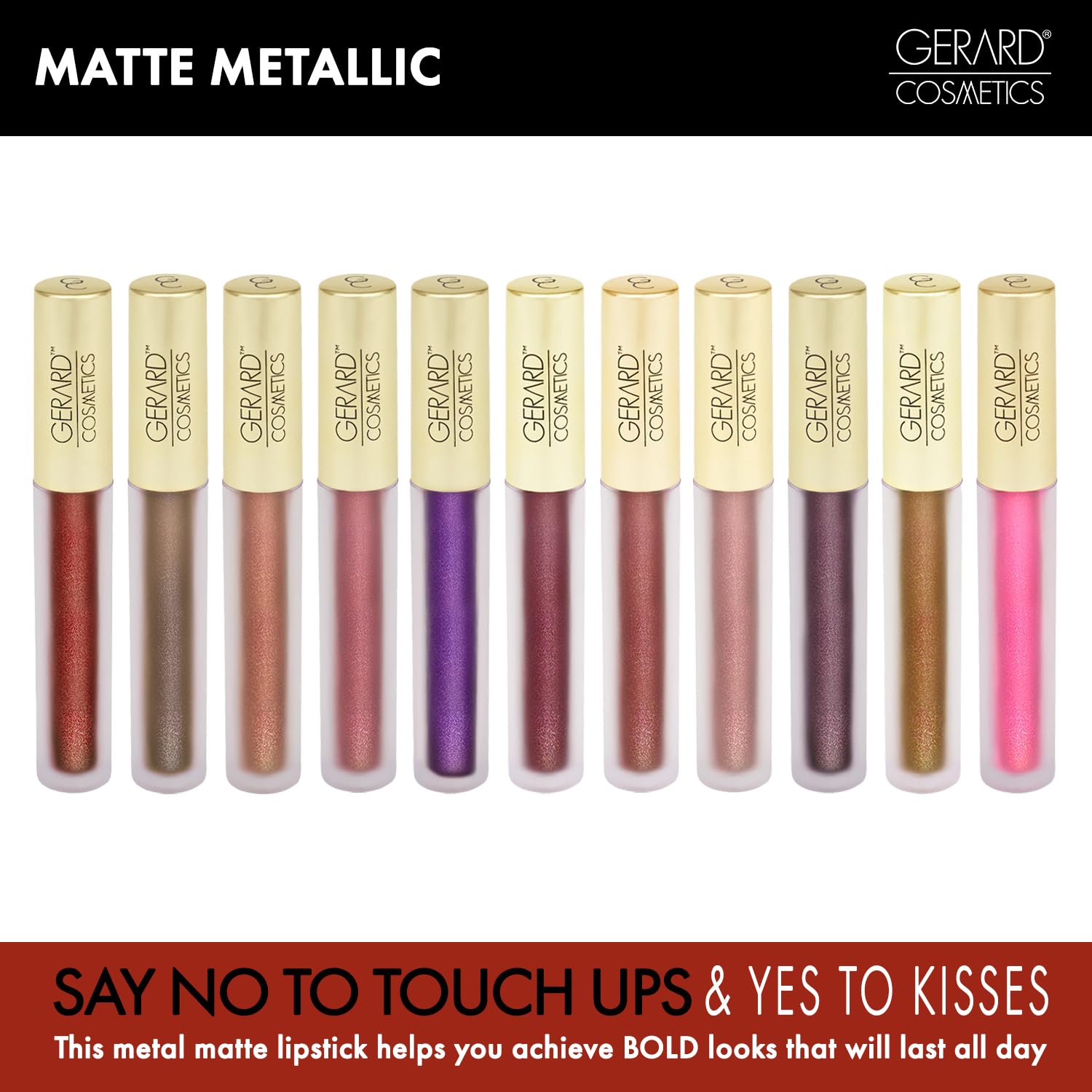 Gerard Cosmetics Metal Matte Liquid Lipstick Underworld Grey Purple 0.19 oz Long Lasting Hydrating - Image 7