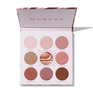 Morphe Rich & Foiled Artistry Palette - Foil-Effect Eyeshadow Palette with Matte, Shimmer & Foil Finishes - Mauve & Pink Eyeshadow with Luminous Payoff - Rose to Fame (0.35 oz)