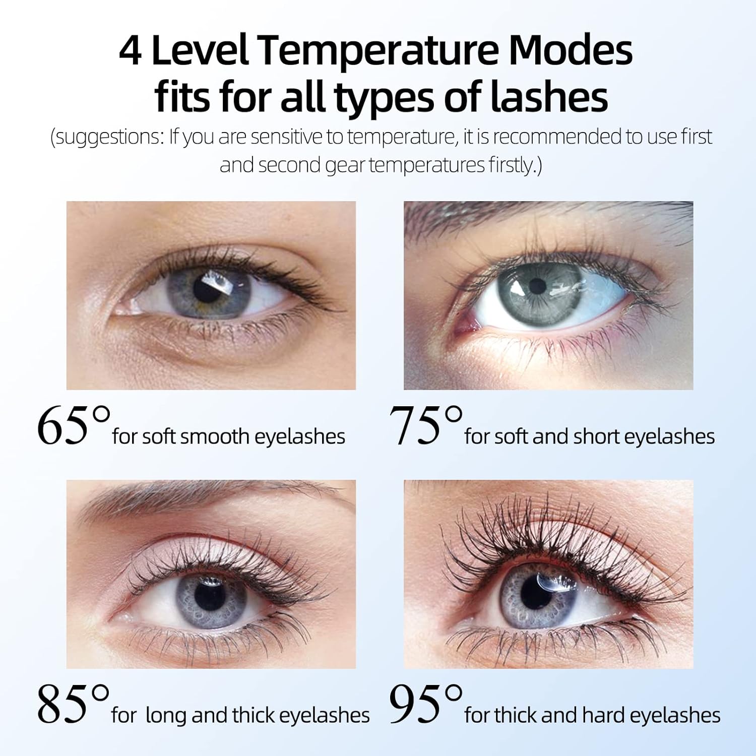 USB C Rechargeable Heated Eyelash Curler Comb, 24H Long Lasting Wear, Black - Image 5