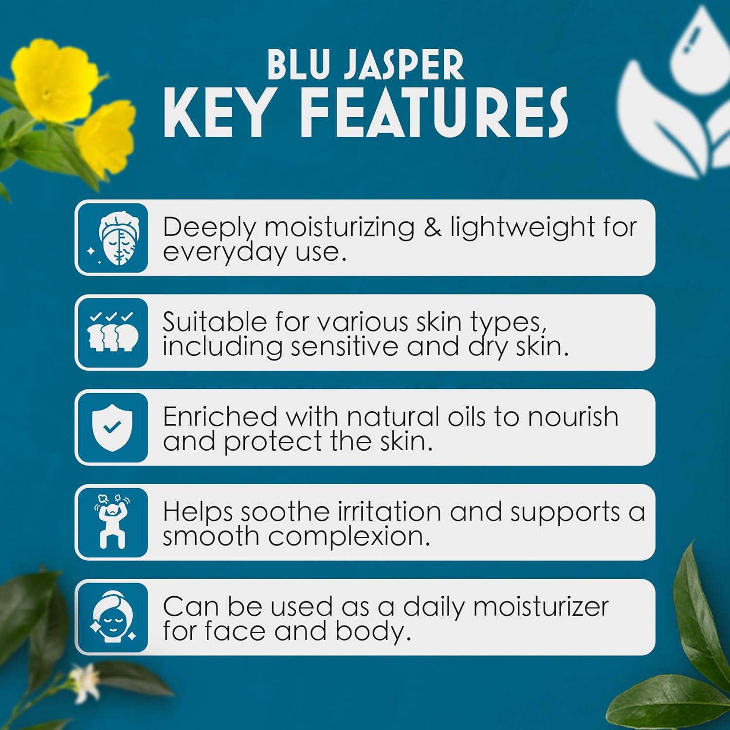 Blue Jasper 2oz Women's Face and Body Moisturizer with SPF, Aloe Vera, and Jojoba - Image 2