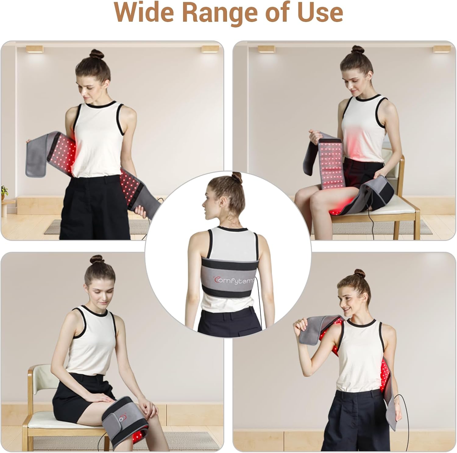 Comfytemp 126 LED Red Light Therapy Belt 22W Corded Pain Relief Device - Image 3
