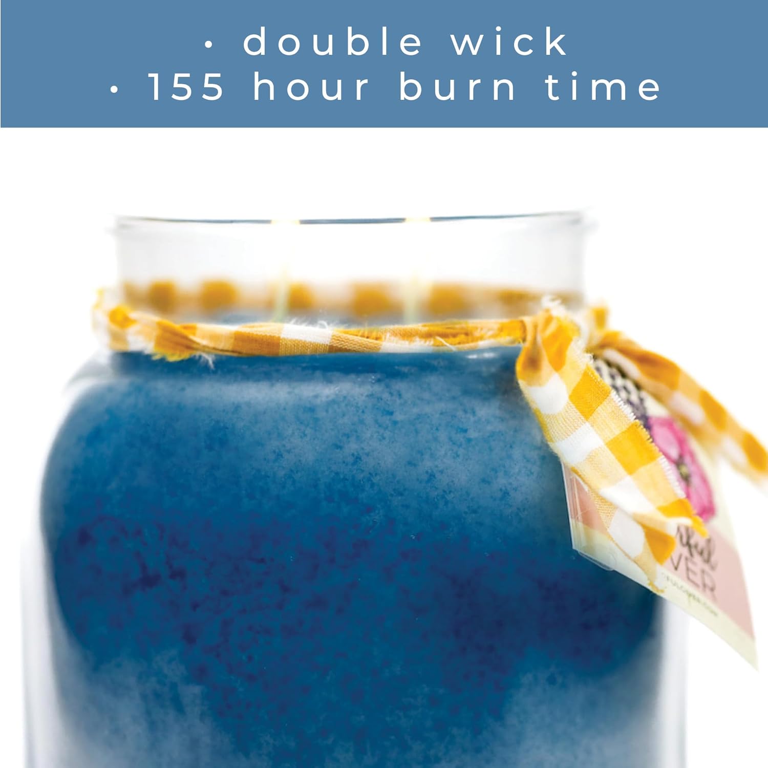 Island Breeze 34oz Scented Candle Jar with Lid Blue 155 Hour Burn Time - Image 4