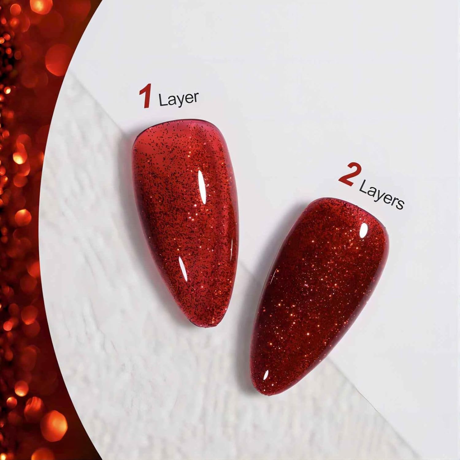 15ml Dark Burgundy Red Shimmer Nail Polish, Quick Dry Glitter Varnish for Nail Art - Image 6