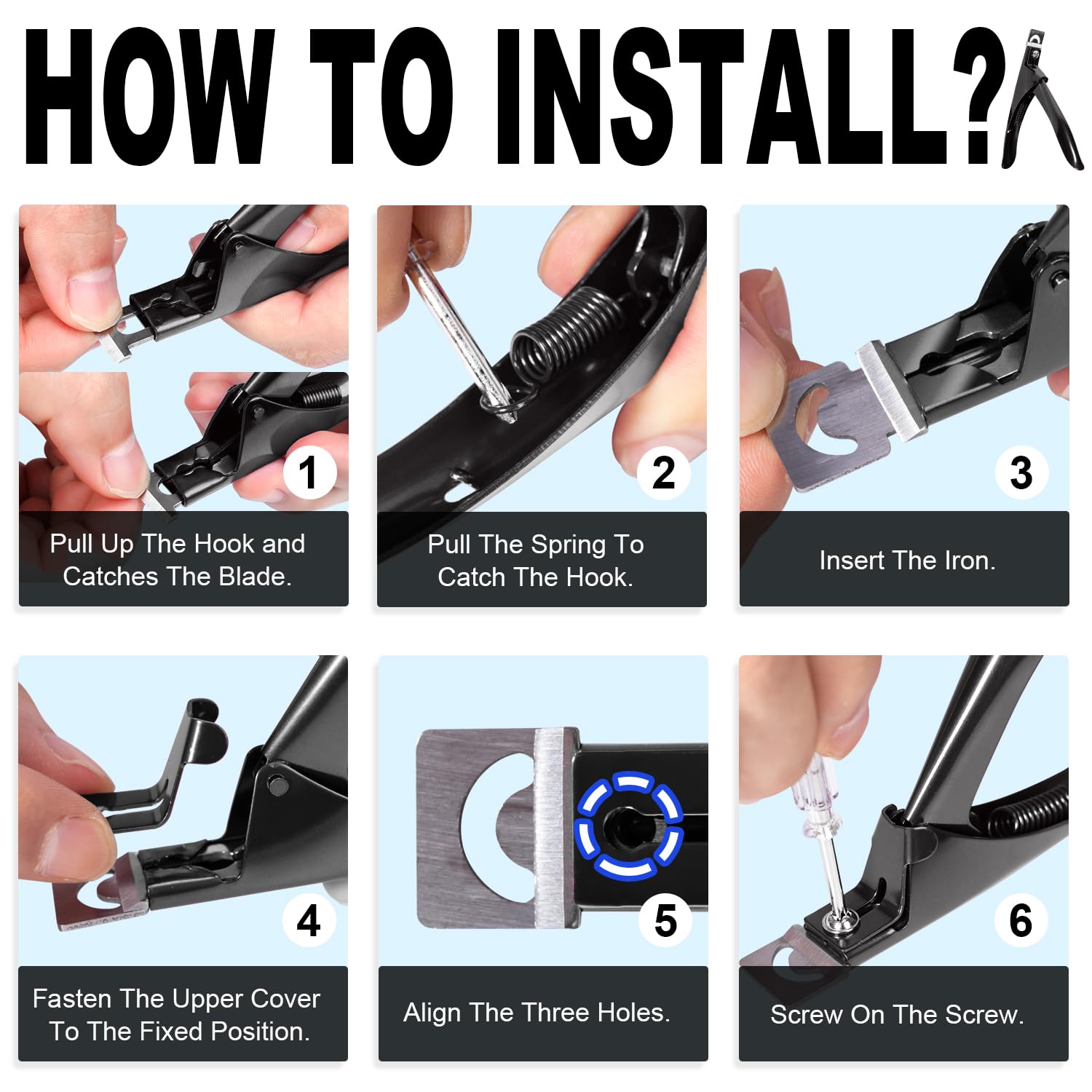 Black Premium Adjustable Nail Clippers with Magnetic Sizers for Acrylic Nails, Stainless Steel Trimmer Tool - Image 7