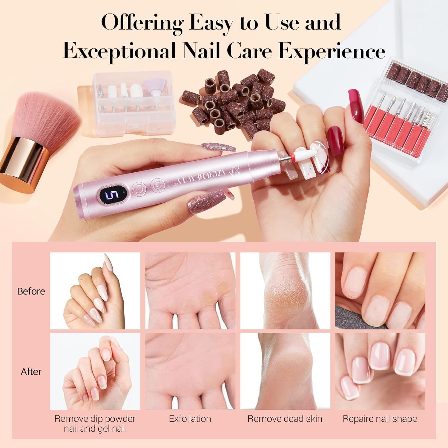 AZUREBEAUTY Dip Powder Nail Kit with Electric Nail Drill 24 Colors and Dip Liquid Set - Image 6