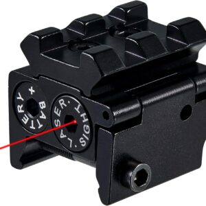 Pinty Red Laser Red Dot Sight Waterproof Military Grade Low Profile Compact with Rail Mount and Accessory