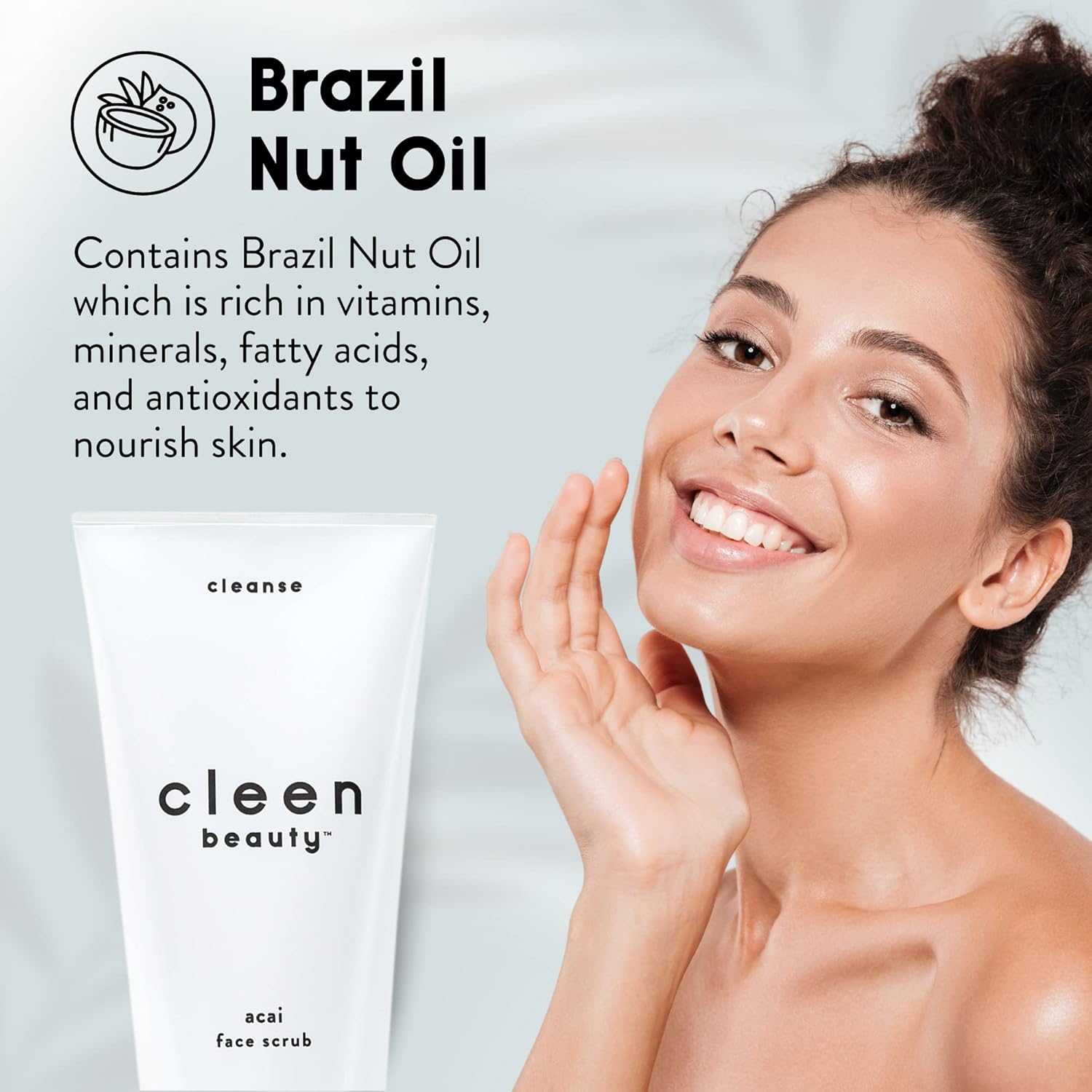 Clean Beauty Acai Facial Scrub 6.0 Fl Oz with Brazil Nut and Avocado Oil - Image 4