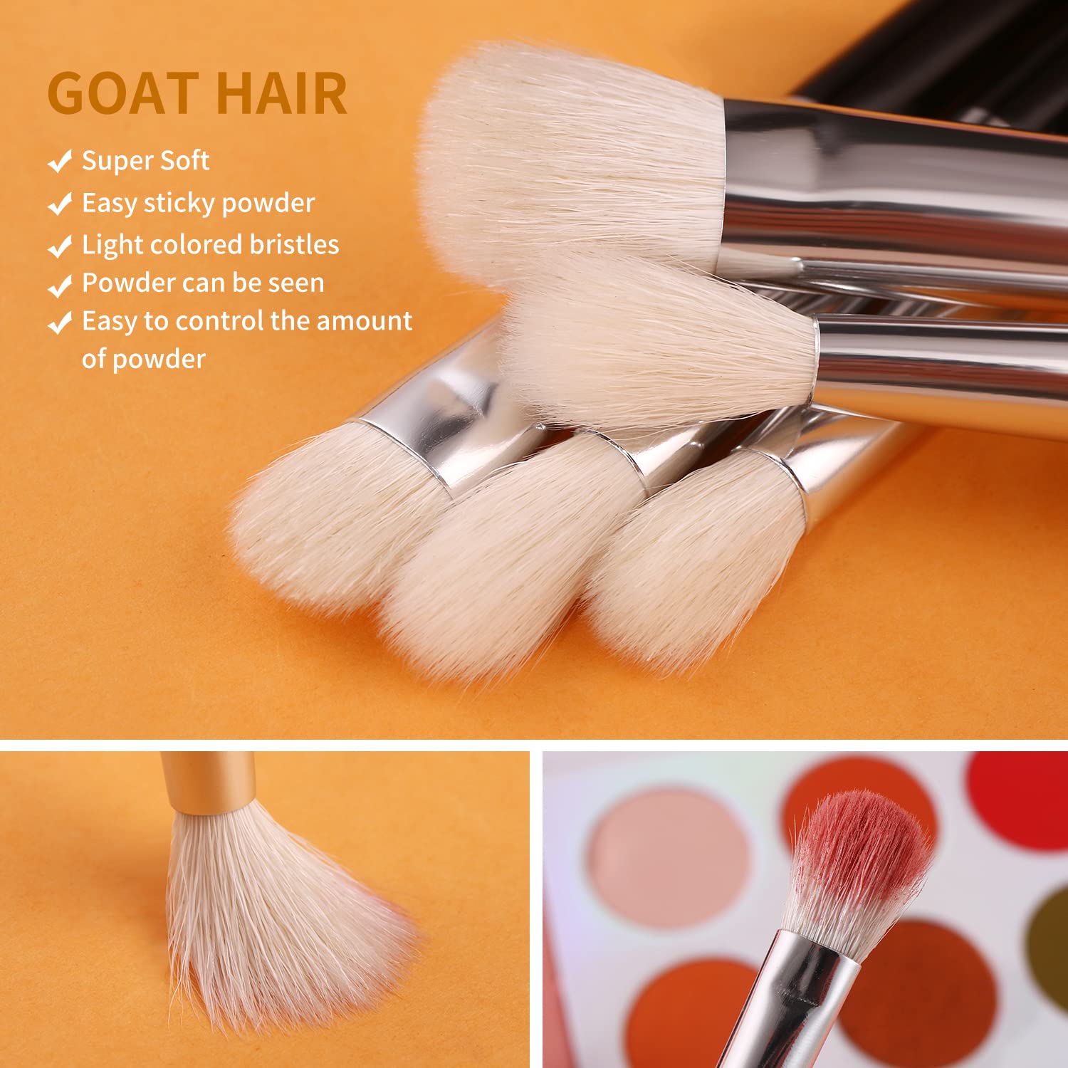 BEILI 15pc Eye Makeup Brush Set Synthetic Natural Hair Blending Eyeliner - Image 7