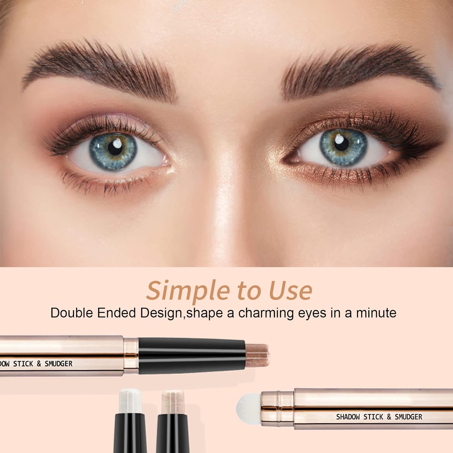 POPMISOLER 3 Pc Glitter Eyeshadow Stick Set Waterproof Cream Formula Soft Smudger - Image 7