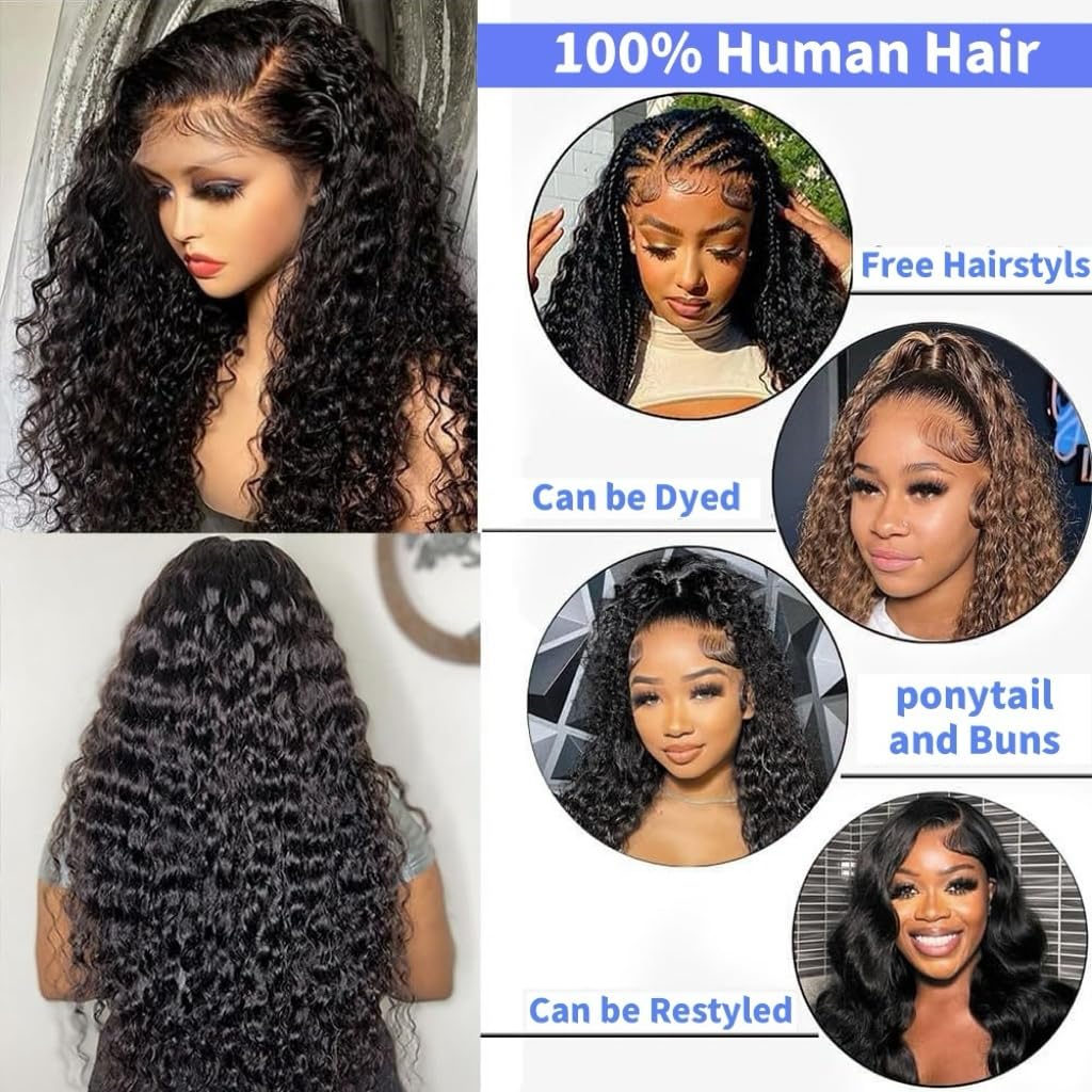 26 Inch Deep Wave 5x5 HD Lace Front Glueless Human Hair Wig 180% Density - Image 5